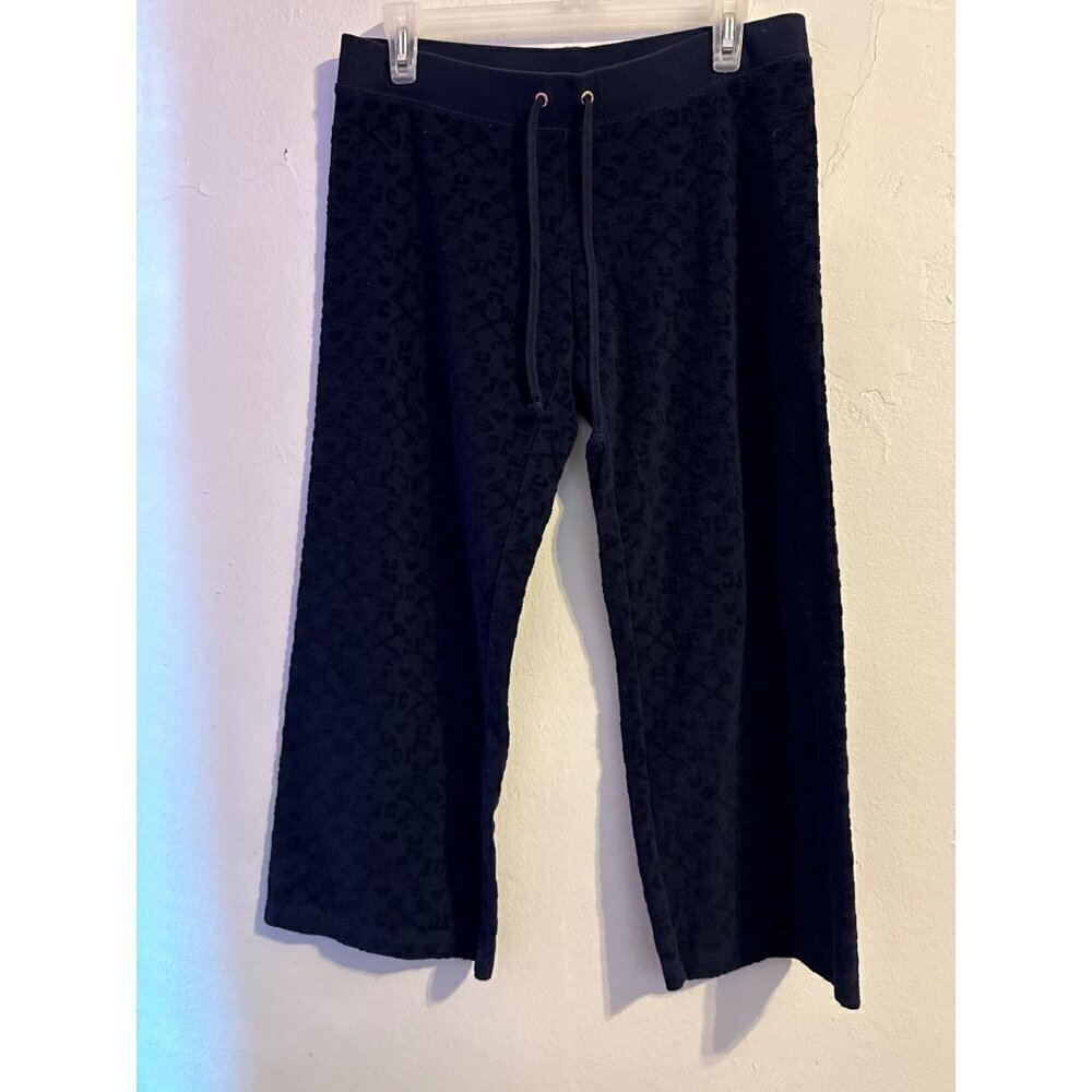 Juicy Couture Blue Textured Terrycloth Cropped Capri Size Small